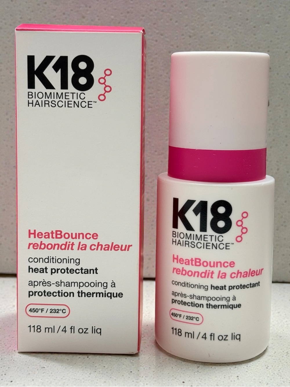 K18 Biomimetic Hairscience HeatBounce Heat Protectant 4oz NIB